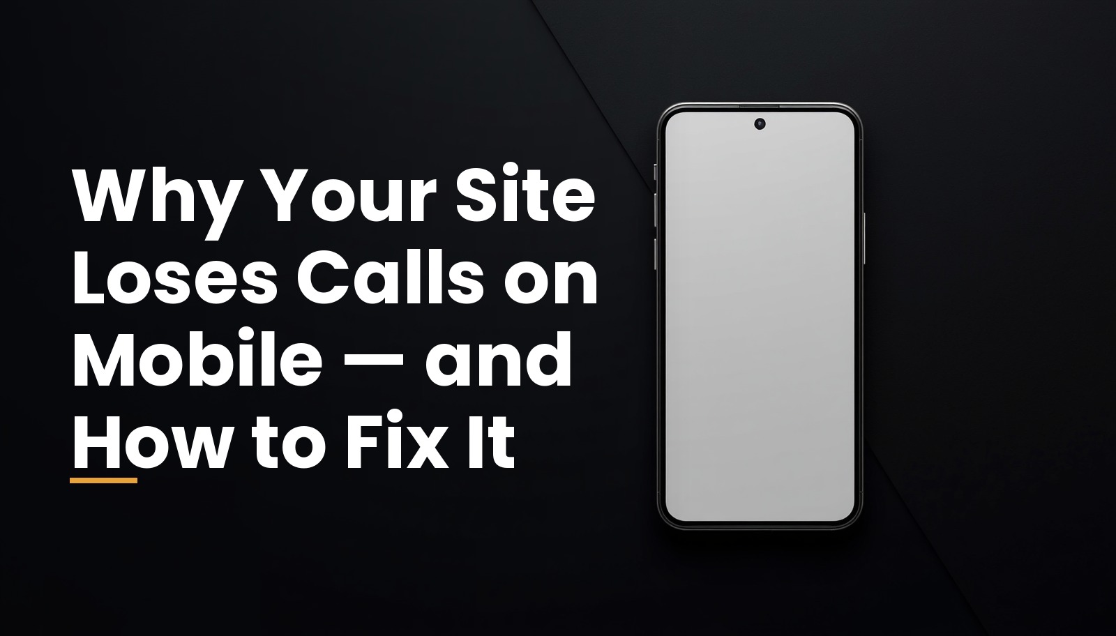 Smartphone displaying a lightning-fast mobile website with speed metrics overlay on dark background